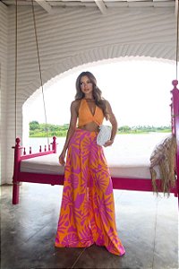 Conj. Cropped transpassado/Calça Pantalona 5 estrelas !