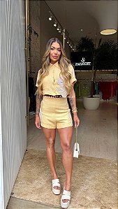 Conj. Cropped/Short Linho 5 Estrelas !