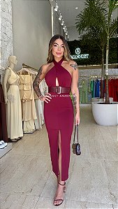 Vestido Midi Decote Cruzado 5 Estrelas !