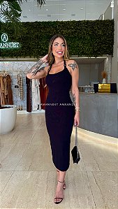 Vestido Midi Tubinho Tiras Open !