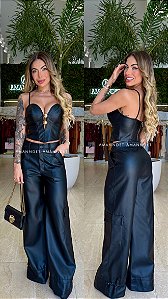 Conjunto Calça Cargo Couro P.U “My” !