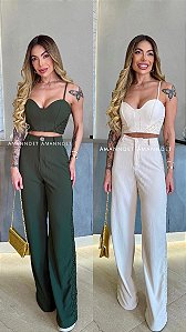 Conj. Corset/Calça Pantalona 5 Estrelas !