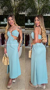 Vestido Midi Aviamento/Cerâmica 5 Estrelas !