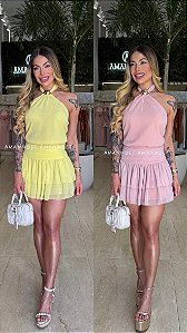 Vestido Crepe Babado Frente Única 5 Estrelas !