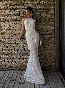 Vest. Longo/ Sereia Crochê Tassel  5 Estrelas !