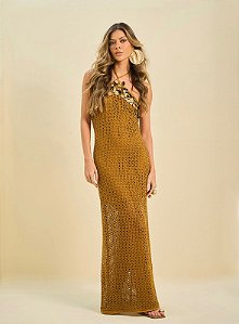 Vestido Basic Comfort Com Transparência E Paetês Open !