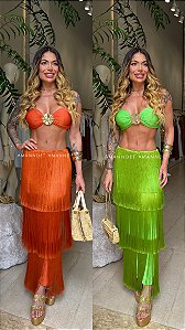 Conj. Malha Saia/Franjas Top TQC 5 Estrelas !