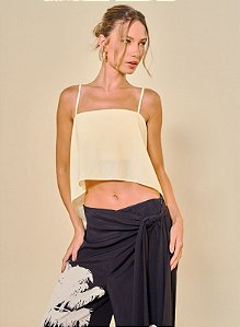 Cropped Feminino Fluida Em Linho Open !