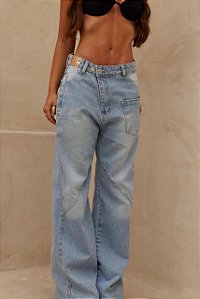 Calça Jeans Wide Leg Bolso Frontal !