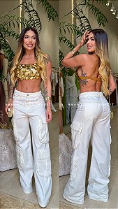 Calça Jeans Cargo Off !