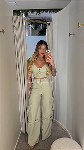 Conj. Alfaiataria Cropped/Pantalona Cargo 5 Estrelas !