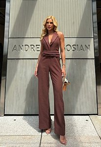 Macacão Alf. Lapela Acetinado/Pantalona 5 Estrelas !