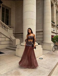 Conjunto Collins Couro Sintético/Tule !