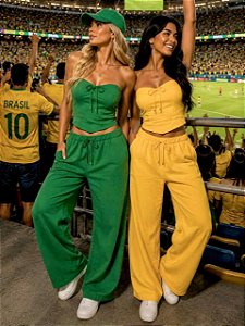 Conj. Linho Cropped TQC/Calça Wid Leg !