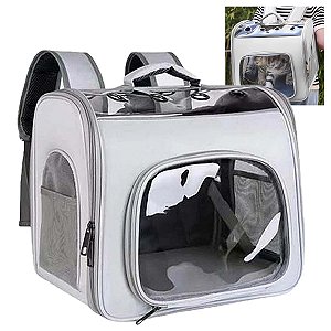 Mochila de Transporte para Gato Cao Pet Cachorro Visao Panoramica Animal de Estimaçao Pequeno Porte Alça Regulavel