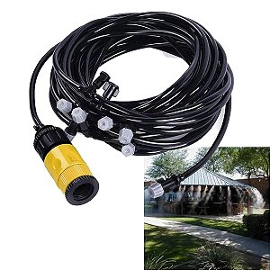 Mangueira Climatizadora Nevoa 10 Metros Sistema Irrigacao Nevoa Quintal Grama Jardim