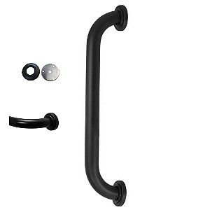 Alça de Apoio 30cm Inox Preto Fosco Barra Acessibilidade Cadeirante Idoso Banheiro Box Parede Segurança