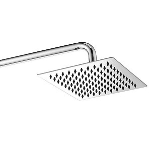 Chuveiro Ducha Inox Quadrado 20x20 Cromado para Banheiro e Piscina