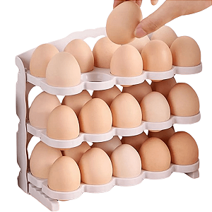 Organizador Geladeira Caixa Para 60 Ovos Triplo Luxo