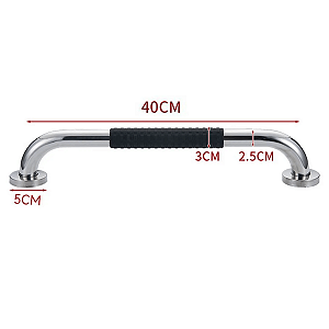 Barra De Apoio Inox 40Cm Antiderrapante Banheiro E Escadas