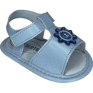 Sandália Bebê Menino Recém Nascido Chinelo Macio Confort Bibi Lili Cor:Azul Bebê/Âncora