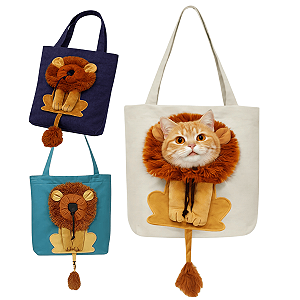 Bolsa Transporte Leão Tot Bag Gato Cachorro Passeio Seguro M