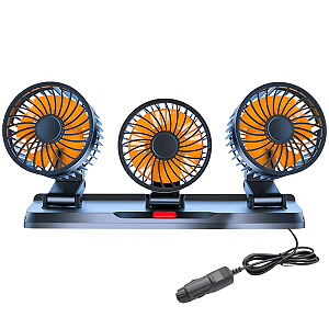 Ventilador Para Carro Triplo Portátil Turbo 12v Ajustável
