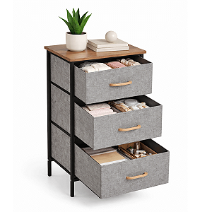Gaveteiro Organizador Multiuso 3 Gavetas Estrutura Metal MDF