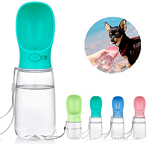 Garrafa de Água Portátil Para Pets 350ml Antivazamento ABS