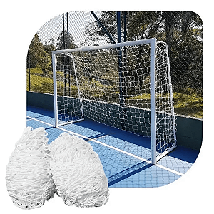 Par Rede de Gol Futebol Society UV Resistente 5 Jogadores 3,2m