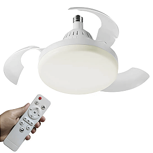 Ventilador Teto Retratil 3 Em 1 Lampada Led Ajustavel Controle