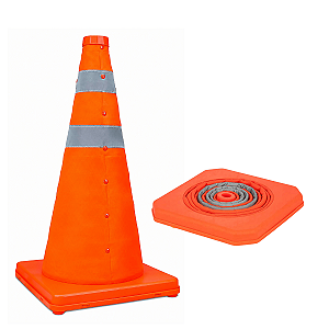 Cone Sinalização Segurança Balizador Refletivo Dobrável 70cm