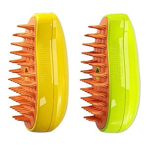 Escova A Vapor 3 Em 1 Gatos Cao Cachorro Pet Vaporizada Limpeza Higiene