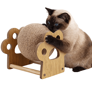 Arranhador para Gato com Bola de Sisal Brinquedo Interativo Anti Estresse