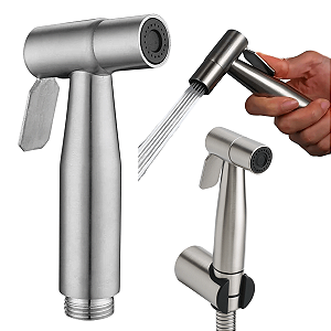Ducha Higienica Prata Preto Fosco Metal Lavabo Luxo