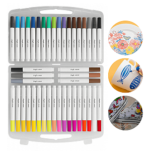 Kit 48 Canetas Marcador Acrílico Permanente Colorida Brush