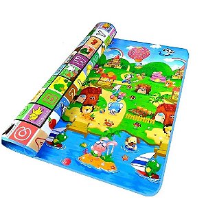 Tapete Grande Térmico Tatame Infantil Educativo Para Bebê Duplo Atividade 180x