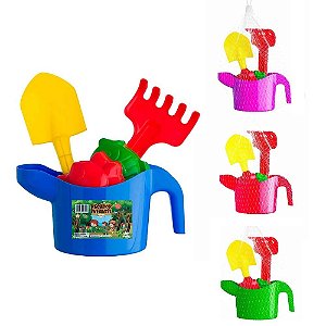 Baldinho Praia Infantil Kit Regador Brinquedo Areia Com Pá E Acessórios Menina Menino