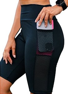 BERMUDA CICLISTA COM BOLSO LATERAL ROSA