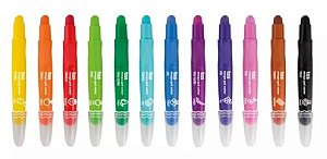 Giz Retratil Mega Gel 12 Cores Com Cheirinho De Frutas Tris