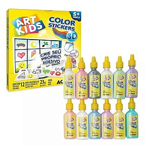 Adesivos 3d Color Stickers Crie Seu Adesivo Kit 12 Cores