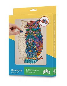 Quebra-Cabeça Em Madeira - Coruja - 129 Peças - Copag