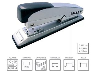 Grampeador 20 Folhas 204 Eagle