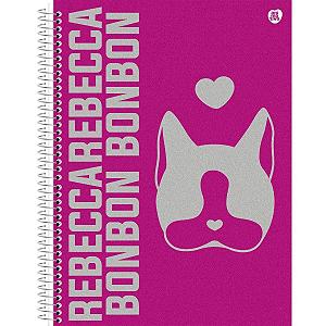 Caderno Brochura Capa Dura Rebecca Bonbon Animativa Rosa