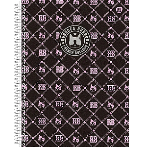 Caderno Brochura Capa Dura Rebecca Bonbon Animativa Xadrex Preto