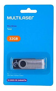 Pen Drive Twist Multilaser 32gb Usb Preto