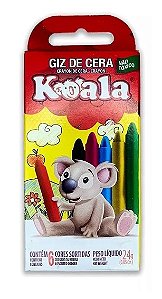 Giz De Cera Fino Com 6 Cores Sortidas - Koala