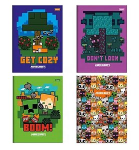 Kit 4 Cadernos Minecraft Brochura 80 Folhas Minecraft -  Foroni