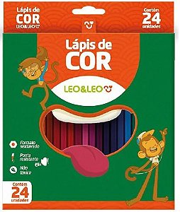 Lápis de Cor Sextavado 24 cores - Leo & Leo