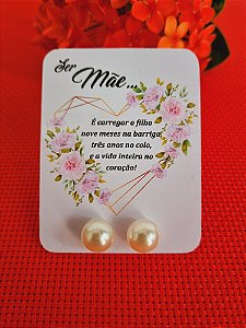 Brinco Pérola com Tag Personalizada
